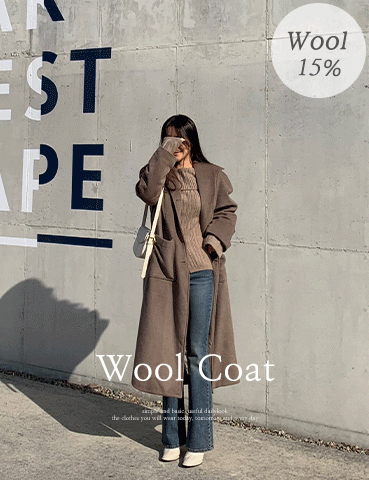Delki Quilted Lining Wool Coat (15%, 2 colors) Long coat Cape coat Trench coat Trench jacket Thick wool jacket Wool quilted coat Winter coat Collar jacket Collar coat
